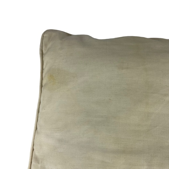 Vintage Floral Embroidered Square Accent Pillow Cream Red Small Couch Chair 14” - Picture 16 of 16